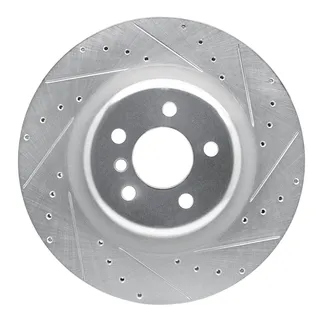 R1 Concepts EDZ-31148R Brake Rotor Drilled and Slotted Silver